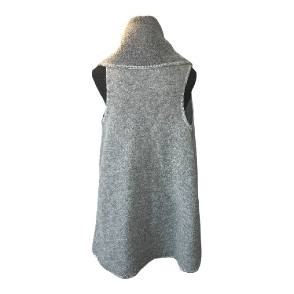 Rice & Royal Wool Light Grey Women's Open Vest, One Size, - Picture 5 of 6